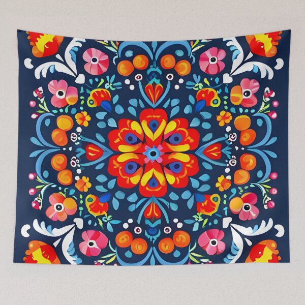 Item preview, Folk inspired art, colorful pattern  designed and sold by artbelka.