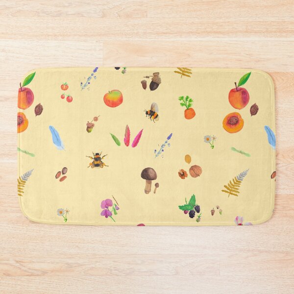 Item preview, Cottage core gouache painting repeated pattern : yellow bg designed and sold by Maysoulrose.