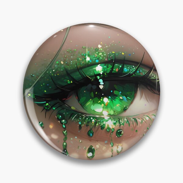Item preview, Enchanting Emerald: A Captivating Anime Eye Close-Up designed and sold by EmeraldeaArt.