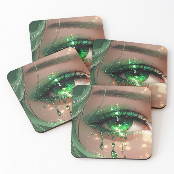 Item preview, Enchanting Emerald: A Captivating Anime Eye Close-Up designed and sold by EmeraldeaArt.