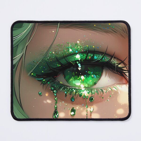 Item preview, Enchanting Emerald: A Captivating Anime Eye Close-Up designed and sold by EmeraldeaArt.