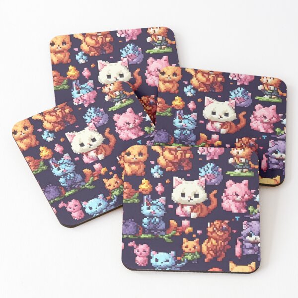 Item preview, Pixel art kitty cats kawaii designed and sold by purul3nt.
