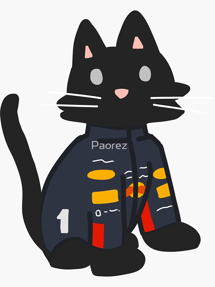 Max Verstappen as a cat Sticker