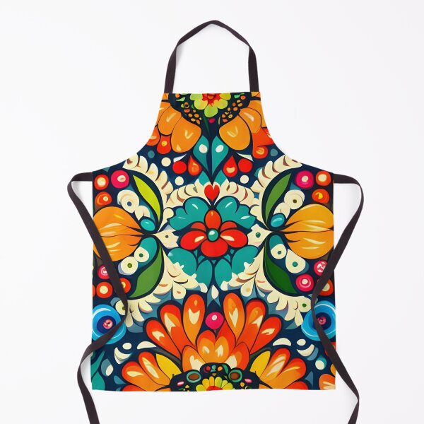 Item preview, Folk inspired art, vibrant flowers pattern designed and sold by artbelka.