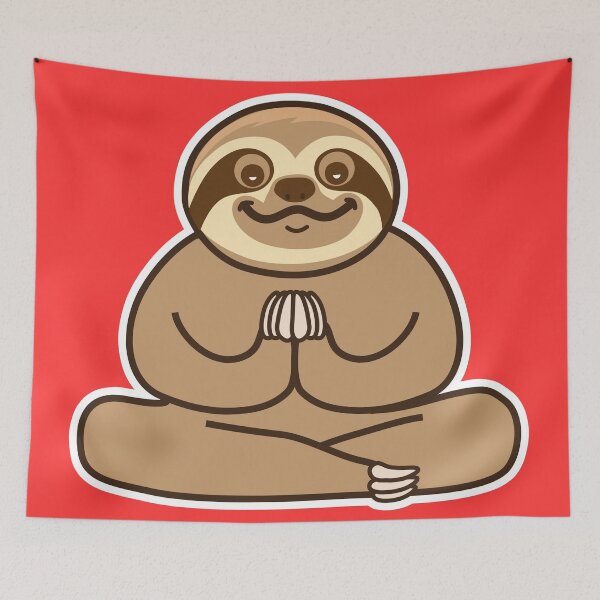 Item preview, Cute Sloth Yoga Lotus designed and sold by plushism.