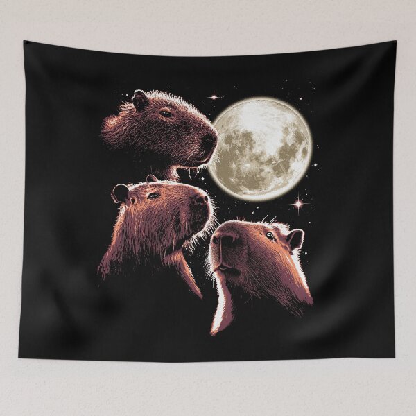 Item preview, Three Capybara Moon Funny Capybara Meme Mystical Capybara designed and sold by vomaria.