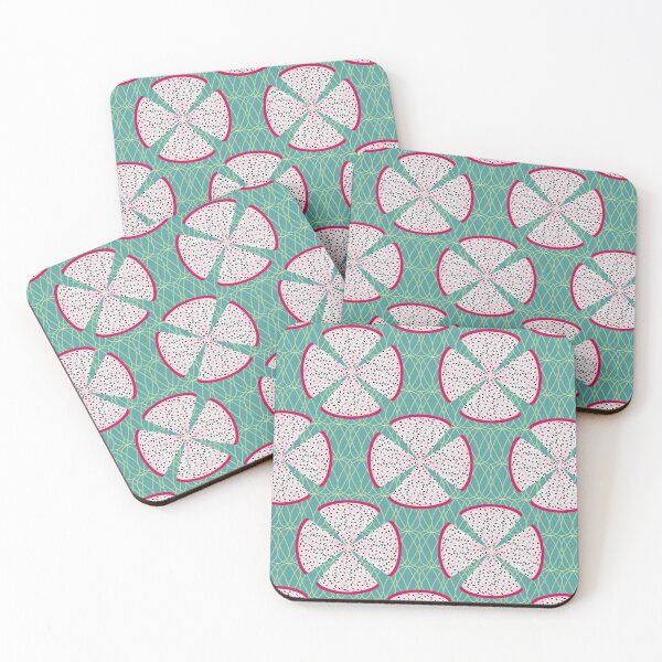 Item preview, Dragon Fruit Poppy Pattern on Teal designed and sold by MerryMakewell.