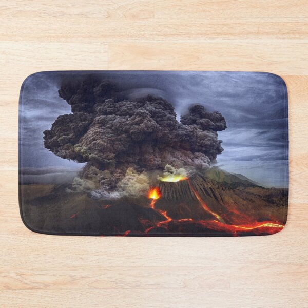 Item preview, Live volcanic eruption and red-orange molten lava flows color panoramic drone photograph designed and sold by Jéanpaul  Ferro.