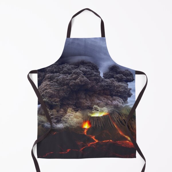 Item preview, Live volcanic eruption and red-orange molten lava flows color panoramic drone photograph designed and sold by Jéanpaul Ferro.