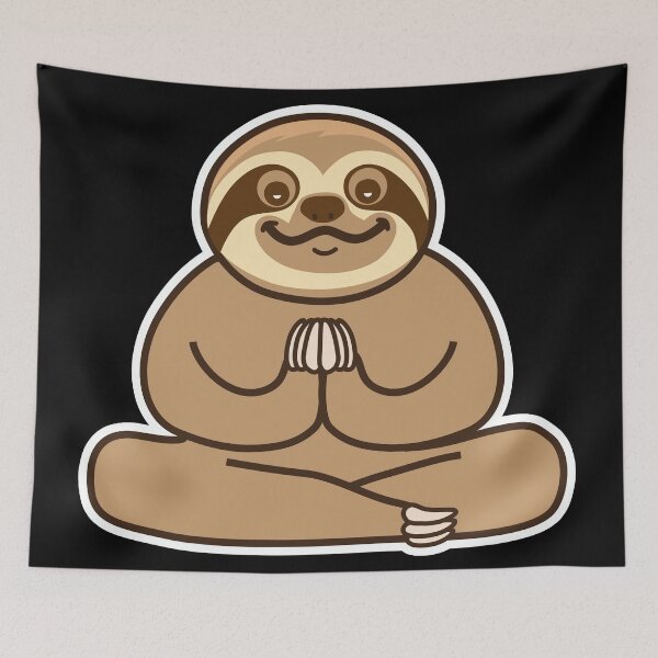 Item preview, Cute Sloth Yoga Lotus designed and sold by plushism.