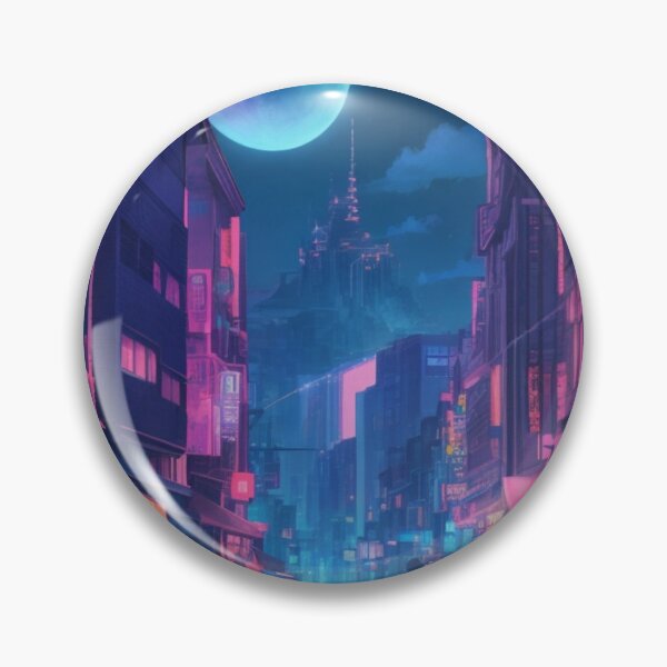 Item preview, Night time cityscape pastel anime designed and sold by purul3nt.