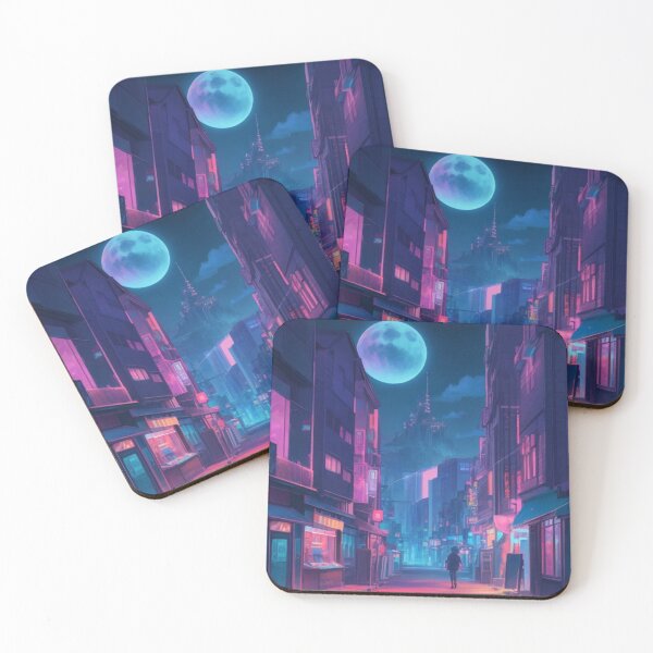 Item preview, Night time cityscape pastel anime designed and sold by purul3nt.