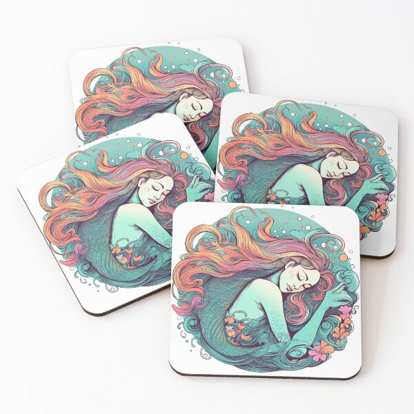Item preview, Serenely Mermaid Sleeping: Whimsical Oceanic Design designed and sold by DooodleGod.