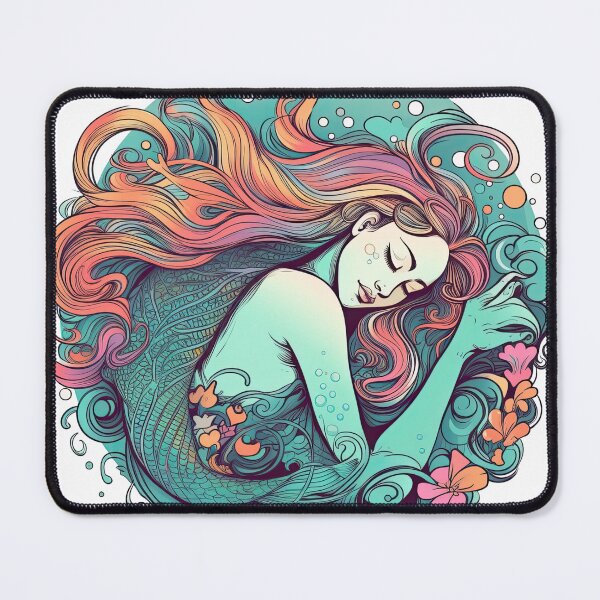 Item preview, Serenely Mermaid Sleeping: Whimsical Oceanic Design designed and sold by DooodleGod.