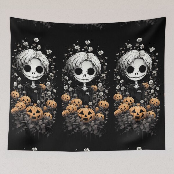 Item preview, Smiling Ghost Among Pumpkins and Flowers - Bradley designed and sold by MarcinCollie.
