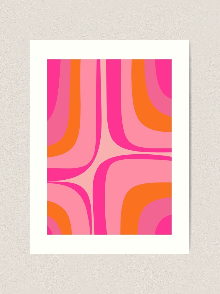 Retro Groove Mid Century Modern Abstract Pattern Hot Pink Retro Groove Mid Century Modern Abstract Pattern Hot Pink