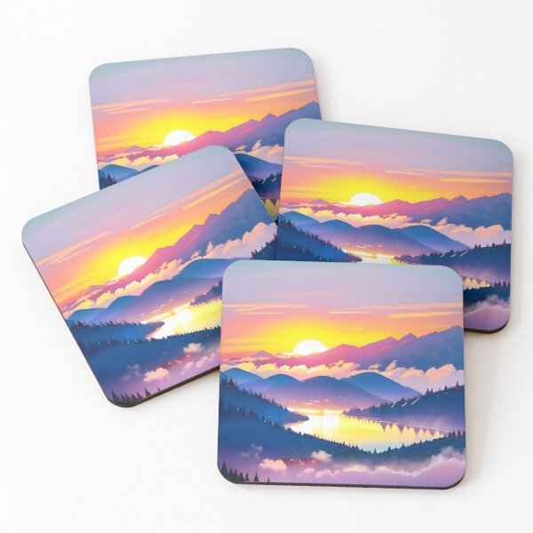 Item preview, Sunset beyond the mountains designed and sold by ArtifyPrints.