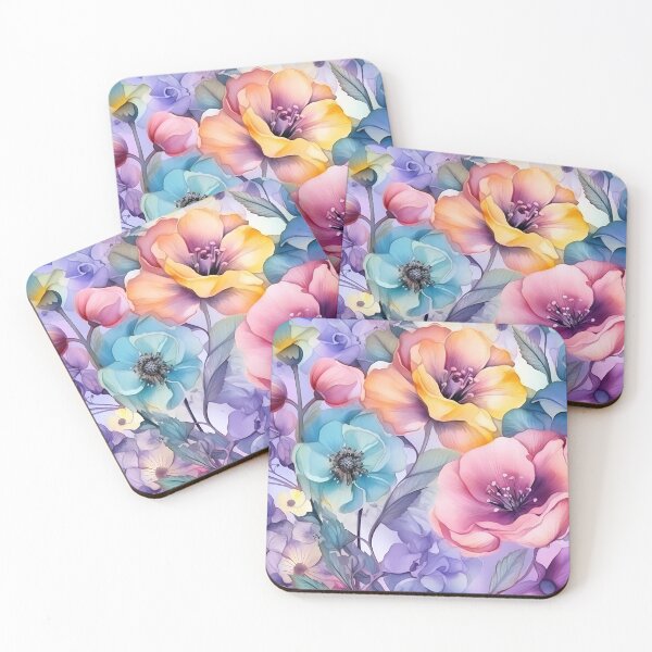Artikelvorschau, Floral Pattern Watercolour Alcohol Ink entworfen und verkauft von MTJ-Mushrooms.