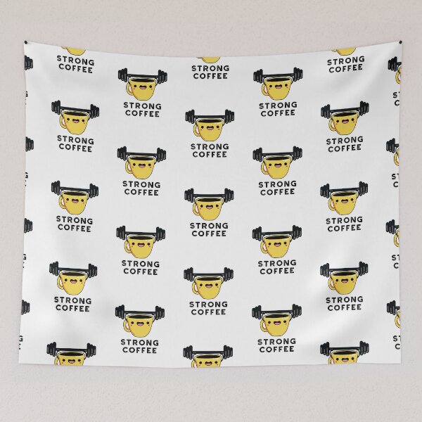 Item preview, Strong Coffee Funny Food Puns  designed and sold by punnybone.
