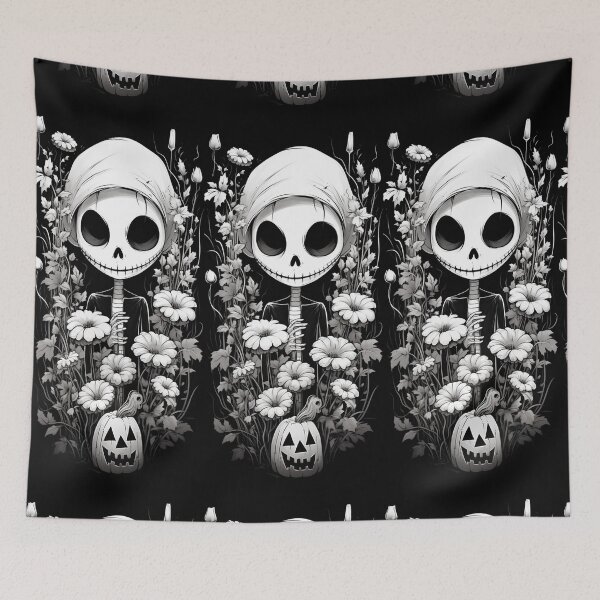 Item preview, Smiling Ghost Among Pumpkins and Flowers - Blake designed and sold by MarcinCollie.
