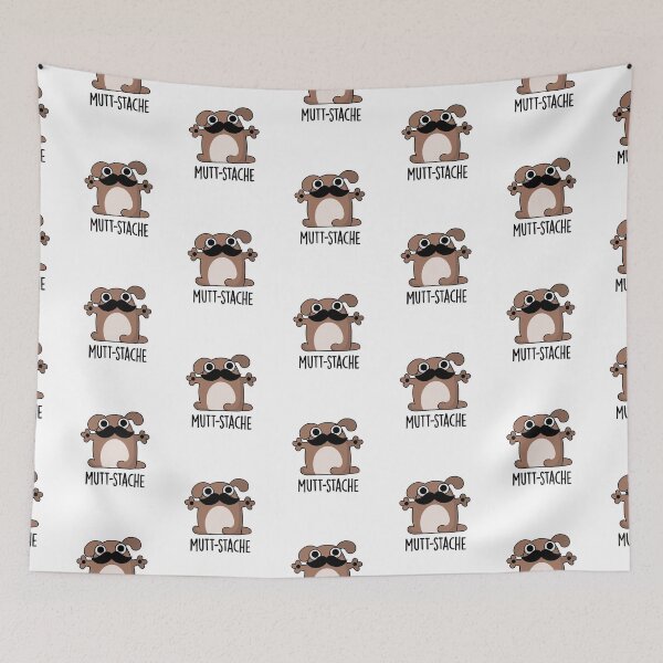 Item preview, Mutt-stache Funny Dog Moustache Puns  designed and sold by punnybone.