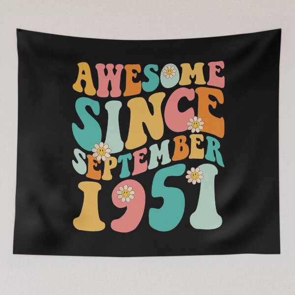 Item preview, Awesome Since September 1951 | Made In 1951 | Retro Groovy Birthday designed and sold by Christina-grich.