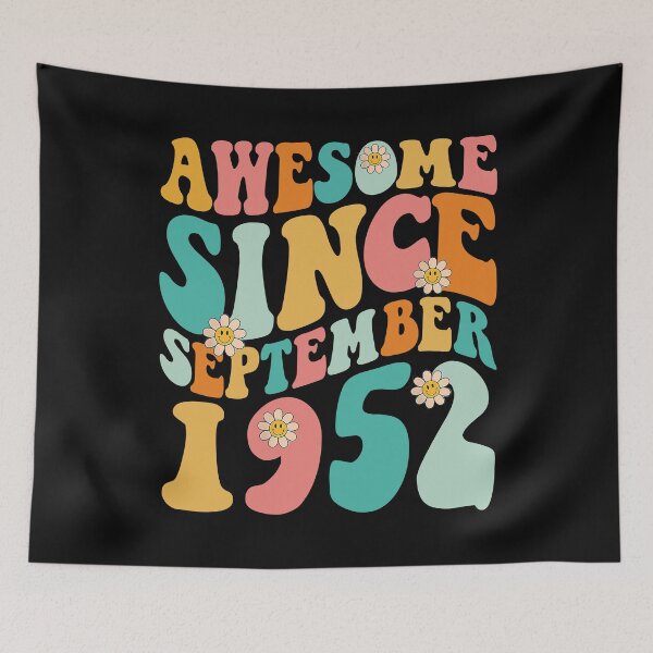 Item preview, Awesome Since September 1952 | Made In 1952 | Retro Groovy Birthday designed and sold by Christina-grich.