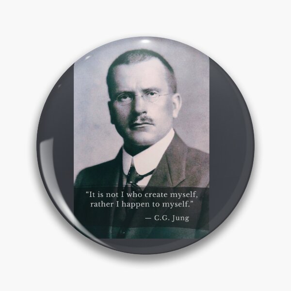 Item preview, Carl Jung  portrait and quote: It is not I who create myself, rather I happen to myself. designed and sold by artbleed.