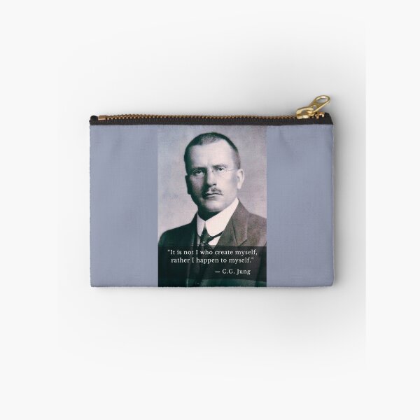 Item preview, Carl Jung  portrait and quote: It is not I who create myself, rather I happen to myself. designed and sold by artbleed.