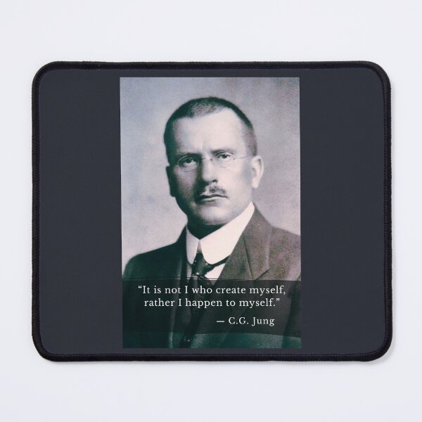 Item preview, Carl Jung  portrait and quote: It is not I who create myself, rather I happen to myself. designed and sold by artbleed.