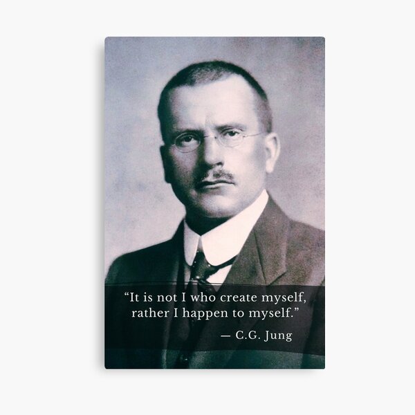 Item preview, Carl Jung  portrait and quote: It is not I who create myself, rather I happen to myself. designed and sold by artbleed.