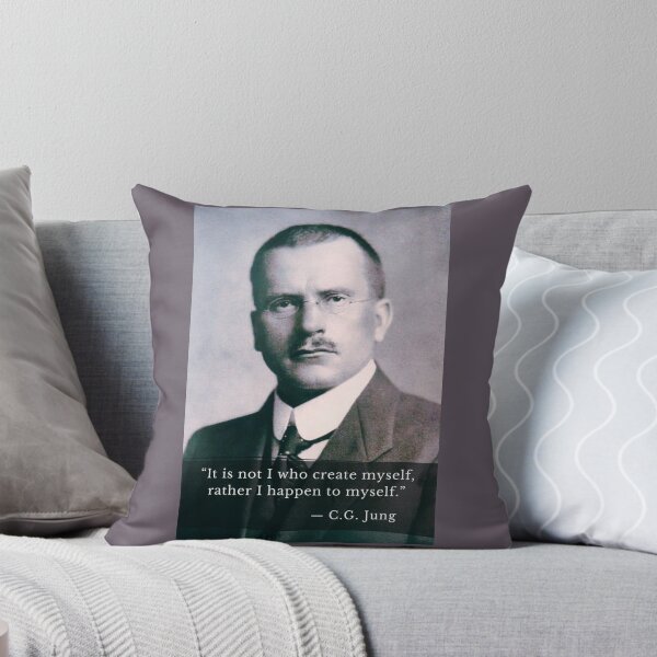 Item preview, Carl Jung  portrait and quote: It is not I who create myself, rather I happen to myself. designed and sold by artbleed.