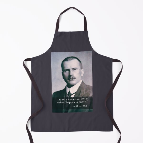 Item preview, Carl Jung portrait and quote: It is not I who create myself, rather I happen to myself. designed and sold by artbleed.