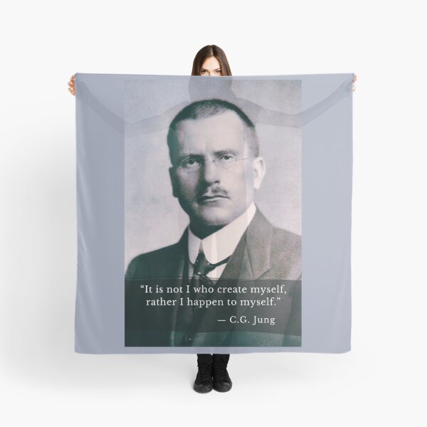 Item preview, Carl Jung portrait and quote: It is not I who create myself, rather I happen to myself. designed and sold by artbleed.