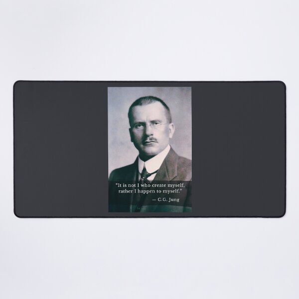 Item preview, Carl Jung  portrait and quote: It is not I who create myself, rather I happen to myself. designed and sold by artbleed.