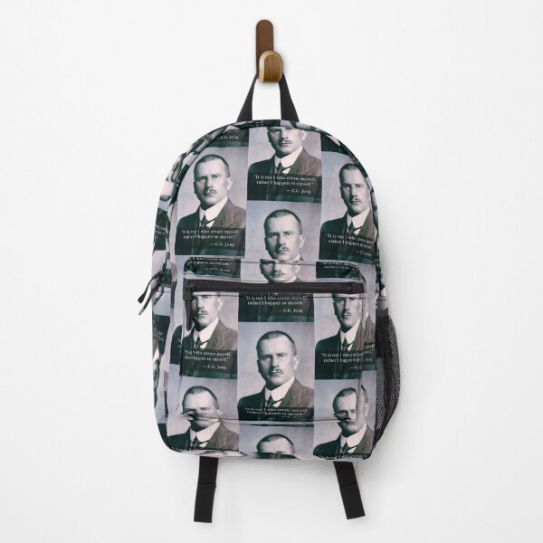 Item preview, Carl Jung  portrait and quote: It is not I who create myself, rather I happen to myself. designed and sold by artbleed.