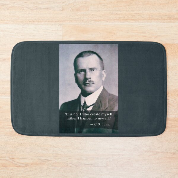 Item preview, Carl Jung  portrait and quote: It is not I who create myself, rather I happen to myself. designed and sold by artbleed.