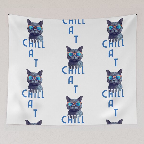 Item preview, chill cat designed and sold by shirt-de-sign.