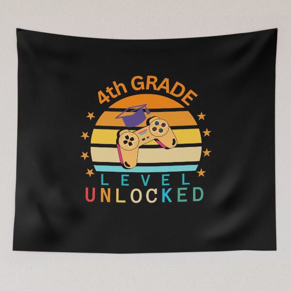 Item preview, level 4th grade unlocked: gamer back to school,  Retro Gamer First Day Of School kids designed and sold by DesingScan.