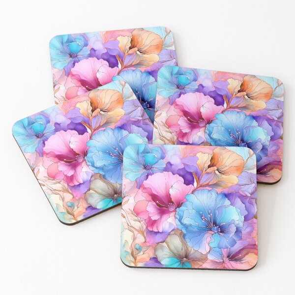 Item preview, Floral Pattern Watercolour Alcohol Ink designed and sold by MTJ-Mushrooms.