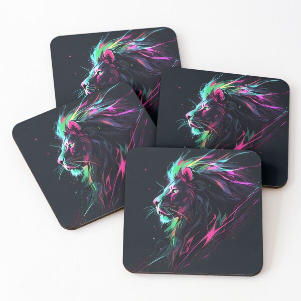 Item preview, Neon Blacklight Lion designed and sold by naatala.
