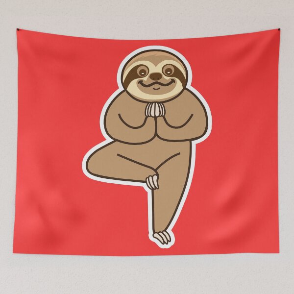 Item preview, Cute Sloth Yoga Tree designed and sold by plushism.