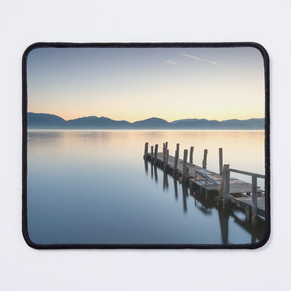 Item preview, Wooden pier on the lake at sunrise. Italy designed and sold by Stefano Orazzini.