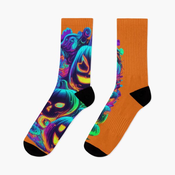 Item preview, "Vibrant Halloween Delight: Colorful Pumpkins Apparel - Trending, Fun, and Spooky!" designed and sold by Thehobbiehouse.