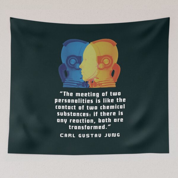 Item preview, Robots with Carl Jung quote: The meeting of two personalities is like the contact of two chemical substances: designed and sold by artbleed.