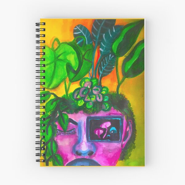 Item preview, Thinking About Plants - plant and mushroom cyborg head designed and sold by Anoushay.
