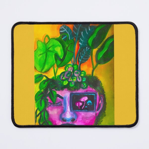 Item preview, Thinking About Plants - plant and mushroom cyborg head designed and sold by Anoushay.