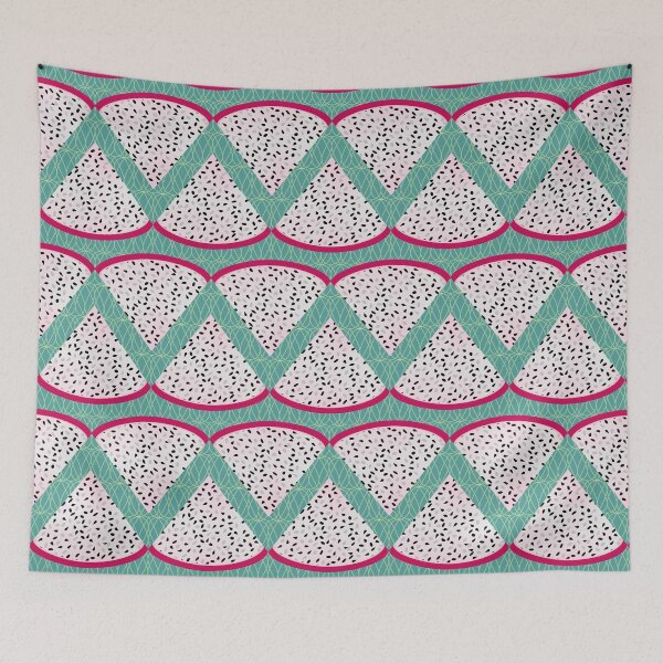 Item preview,  Deco Dragon Fruit Stripe Teal designed and sold by MerryMakewell.