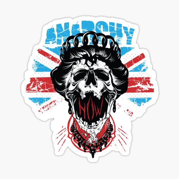 Union Jack Flag Anarchy In The UK Queen Skull United Kingdom Retro Pride Sticker