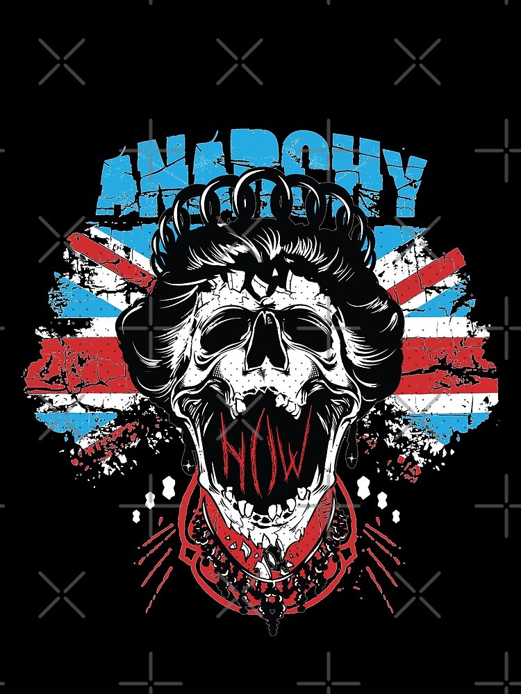 Union Jack Flag Anarchy In The UK Queen Skull United Kingdom Retro Pride by thespottydogg